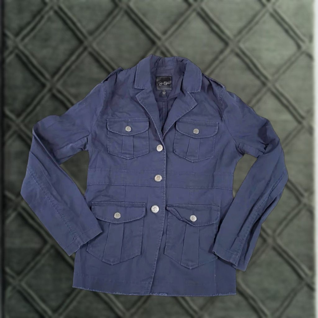 Jessica Simpson VINTAGE Jessica Simpson Jacket Women M Blue Basic Jacket Size M / US 6-8 / IT 42-44 - 1 Thumbnail