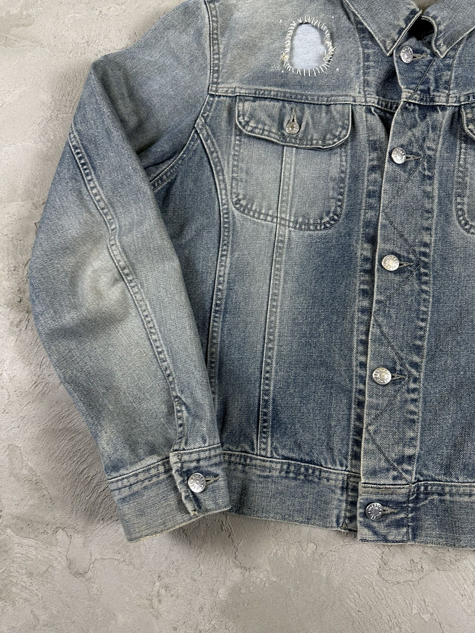 Diesel Vintage Y2k Diesel Faded Washed Denim Trucker Jacket 00s Size US M / EU 48-50 / 2 - 6 Thumbnail