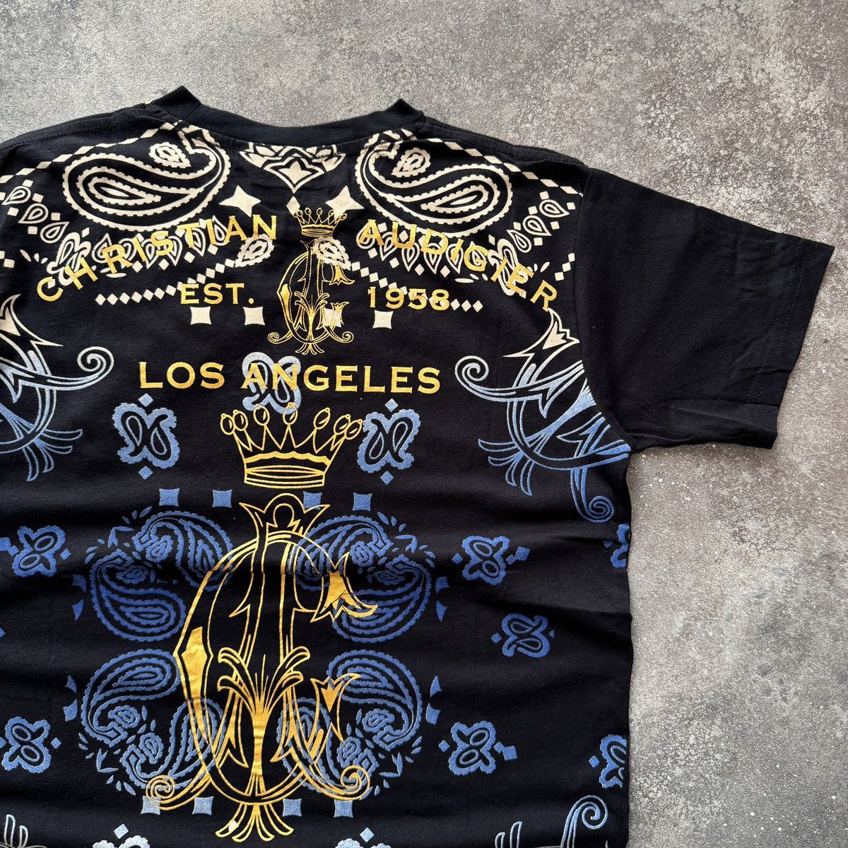Ed Hardy Christian Audigier Skull & Roses Rhinestones Y2K T-Shirt Size US L / EU 52-54 / 3 - 9 Thumbnail
