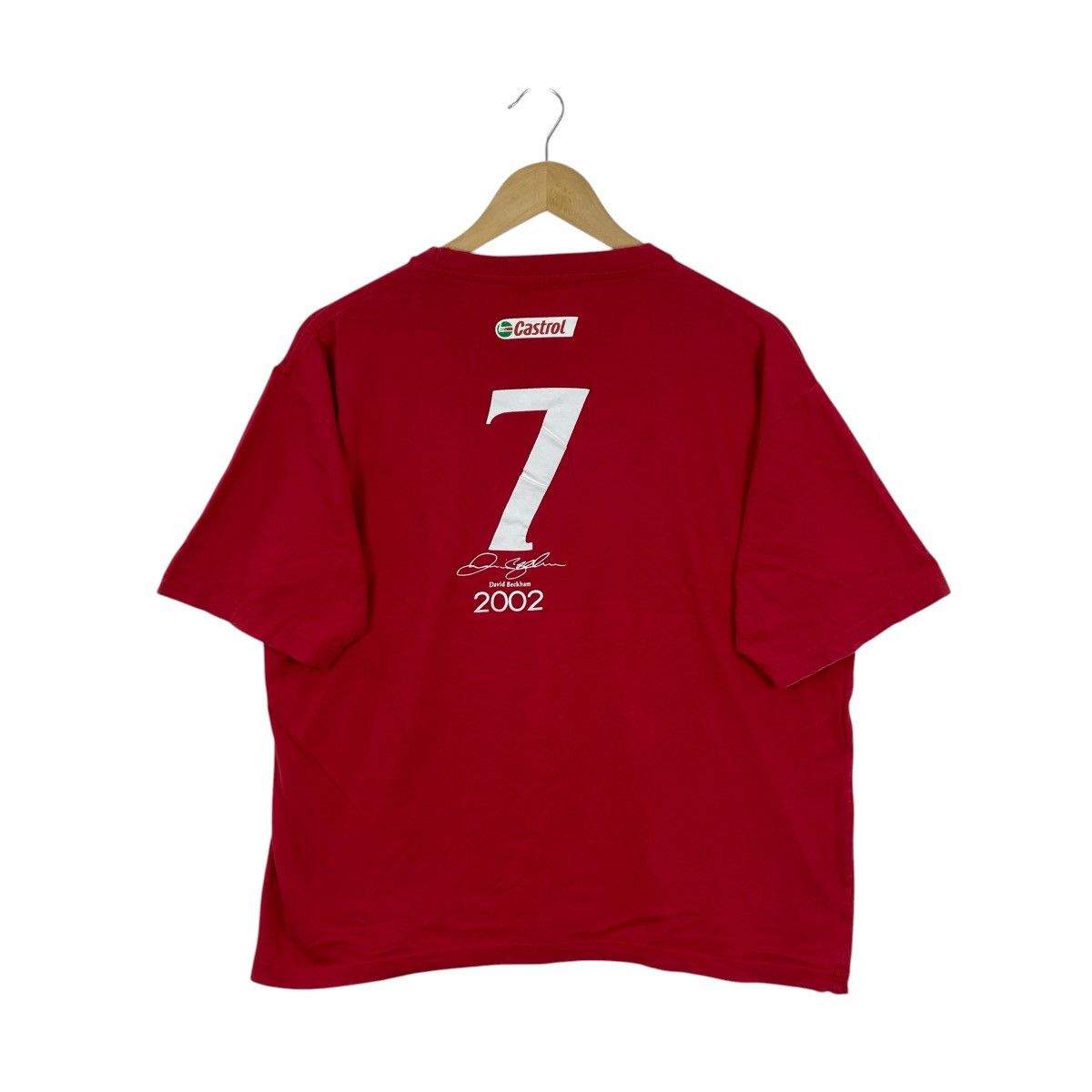 Vintage Vtg 2002 David Beckham #7 Castrol Promo Tee Red M Soccer Size US M / EU 48-50 / 2 - 2 Thumbnail