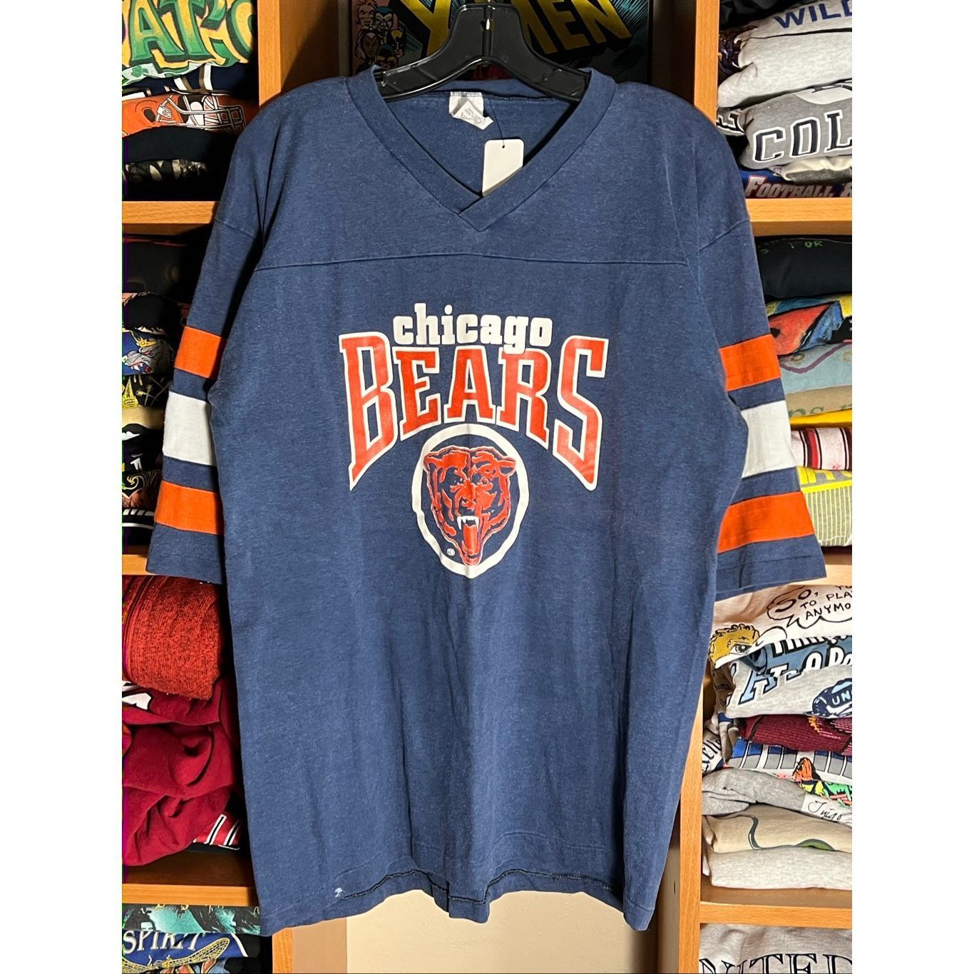 Logo 7 Vintage 80s Logo 7 NFL Chicago Bears 1/2 Sleeve Jersey Shirt Size US XL / EU 56 / 4 - 1 Thumbnail