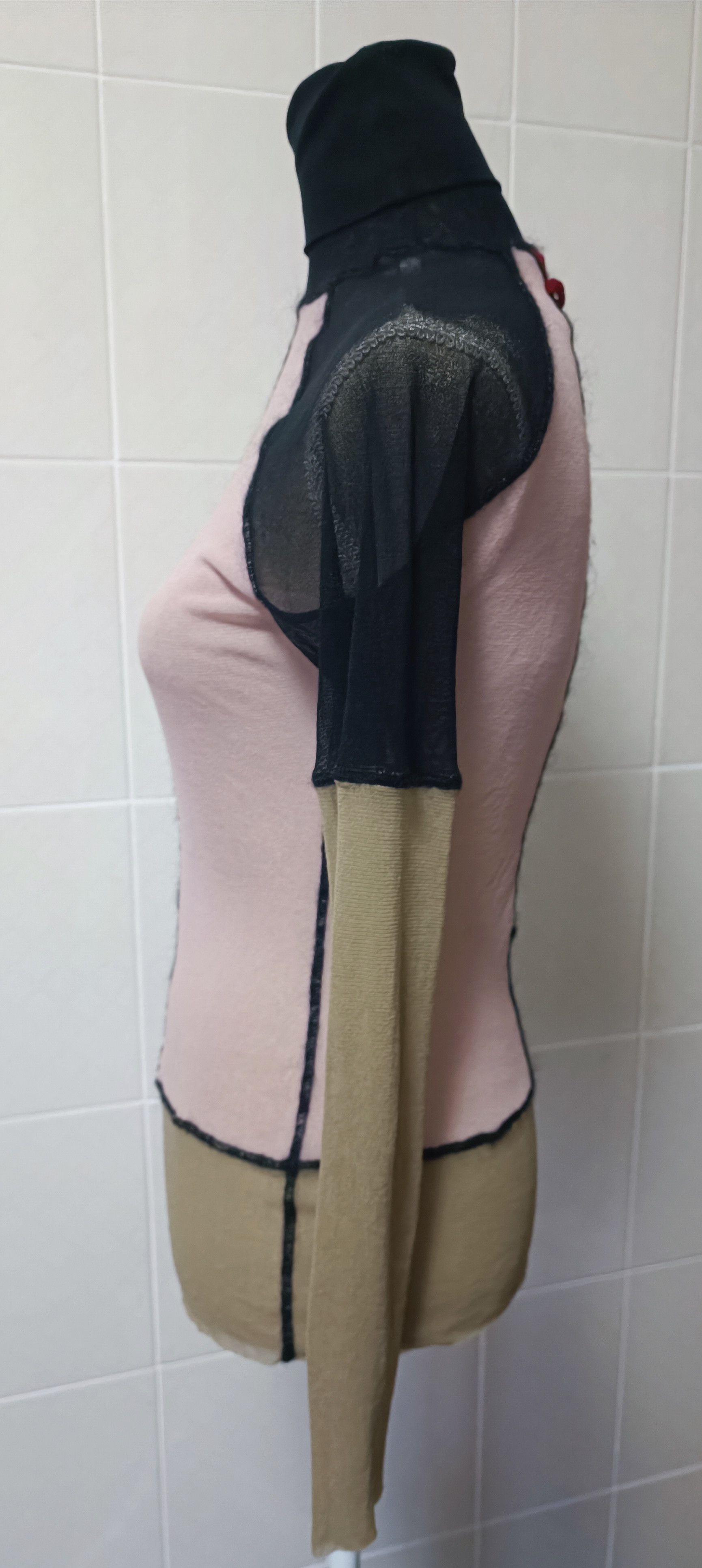 Jean Paul Gaultier 90's - color block turtleneck mesh top Size L / US 10 / IT 46 - 11 Thumbnail