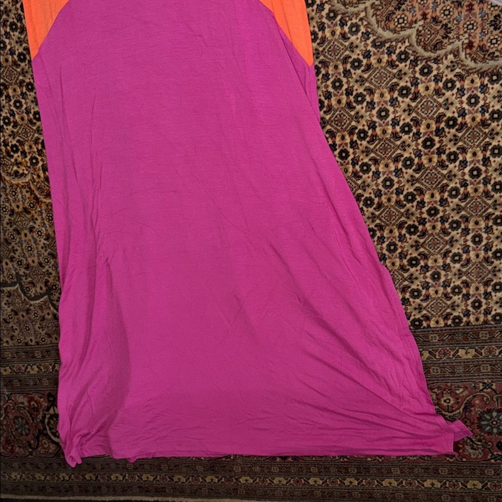 Other NWT Vibrant Women's Striped Orange Maxi Dress Size M Size M / US 6-8 / IT 42-44 - 5 Thumbnail