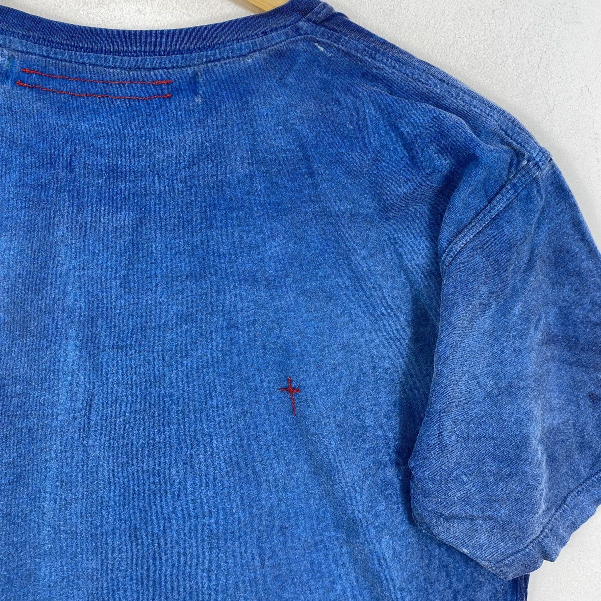 Japanese Brand Religion NYC Overdyed Graphic Tee Blue Vintage Style Cotton Size US S / EU 44-46 / 1 - 5 Thumbnail