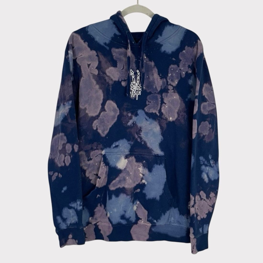 Other Purple Tie Dye Skeleton Hand Peace Sign Hoodie Sweatshirt Size M / US 6-8 / IT 42-44 - 1 Thumbnail