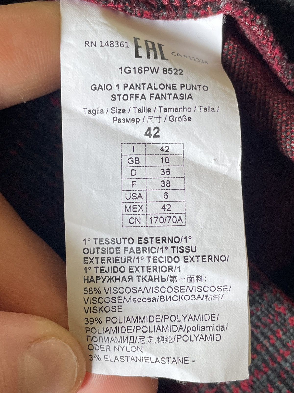 Pinko PINKO WOMEN’S GAIO 1 PANTALONE PUNTO STOFFA FANTASIA PANTS Size 30" / US 8 / IT 44 - 11 Thumbnail
