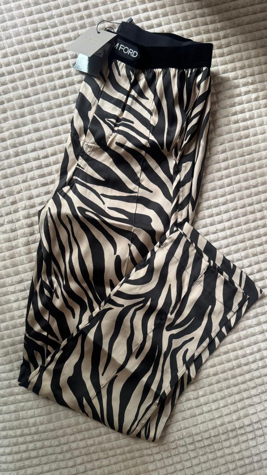 Tom Ford SILK SATIN PIJAMA PANTS zebra detailing Size US 32 / EU 48 - 2 Thumbnail