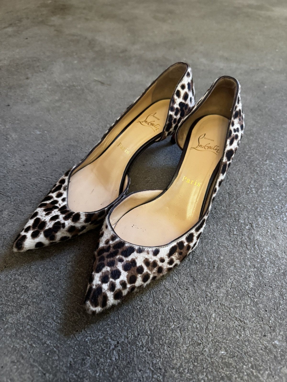 Christian Louboutin Christian Louboutin Leopard Pony Hair Heels Size US 7.5 / IT 37.5 - 4 Thumbnail