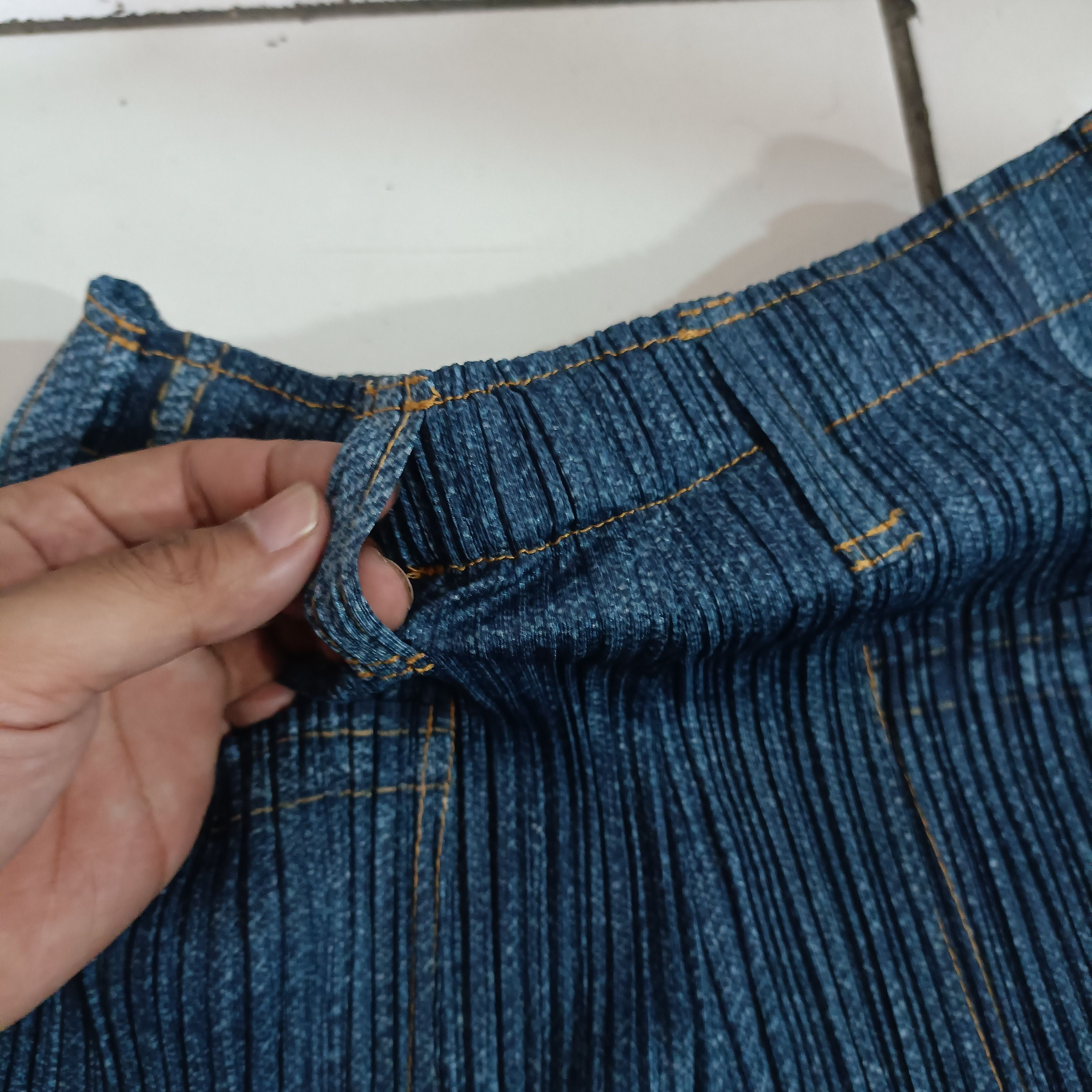 Pleats Please Issey Miyake Pleats Please Denim Flared Splatter Printed Size 29" - 5 Thumbnail