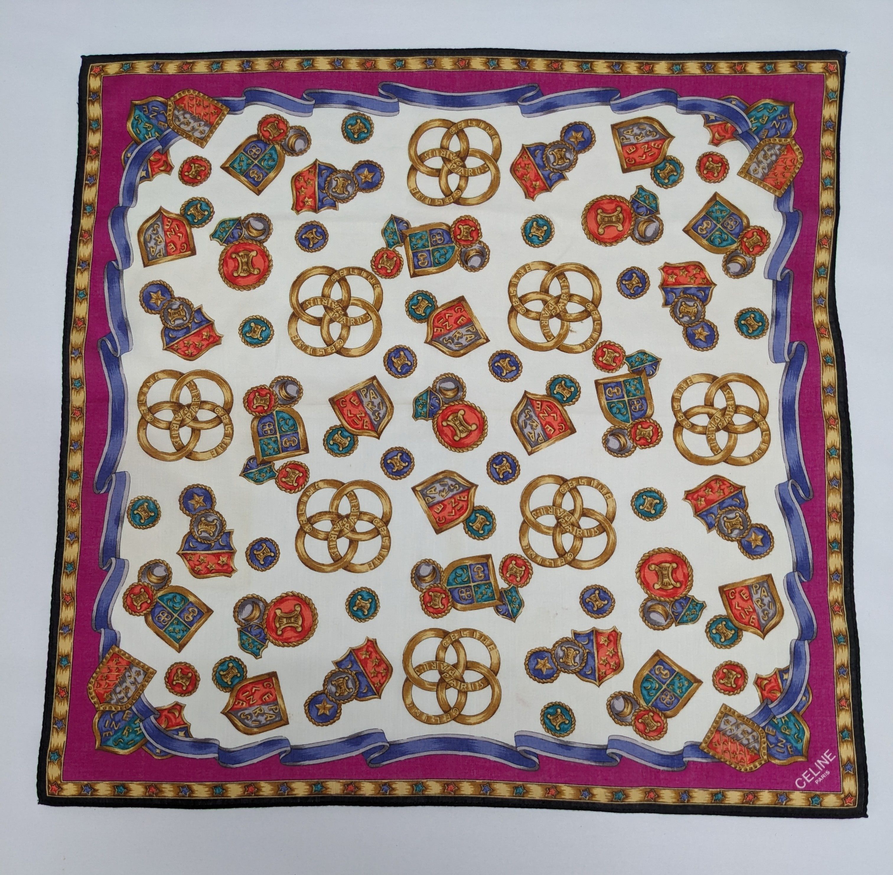 Celine CELINE Paris Silk Macadam Heraldic Crest Medal Shield Star Size ONE SIZE - 3 Thumbnail