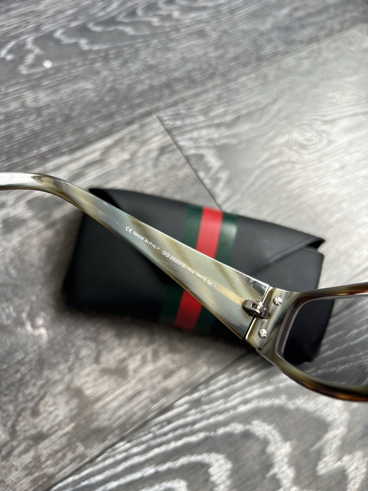 Gucci GUCCI GG Square Sunglasses Green Lenses GG2523/S Size ONE SIZE - 5 Thumbnail