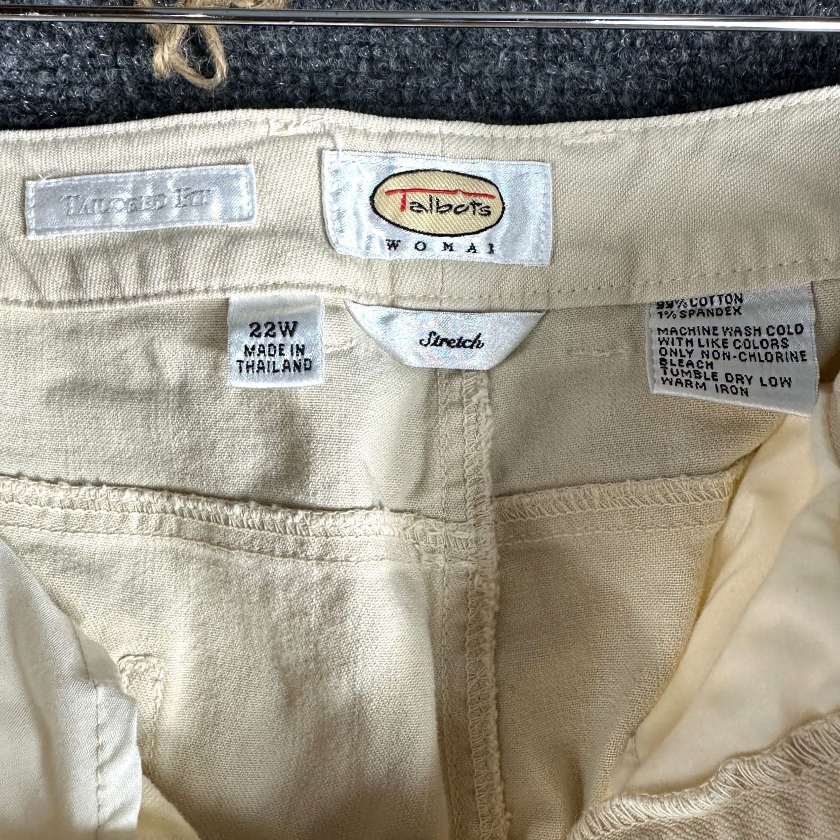 Talbots Talbots Jeans Womens 22W Tailored Fit 5 Pocket Beige Cotton Stretch Size 40" / US 18 - 4 Thumbnail