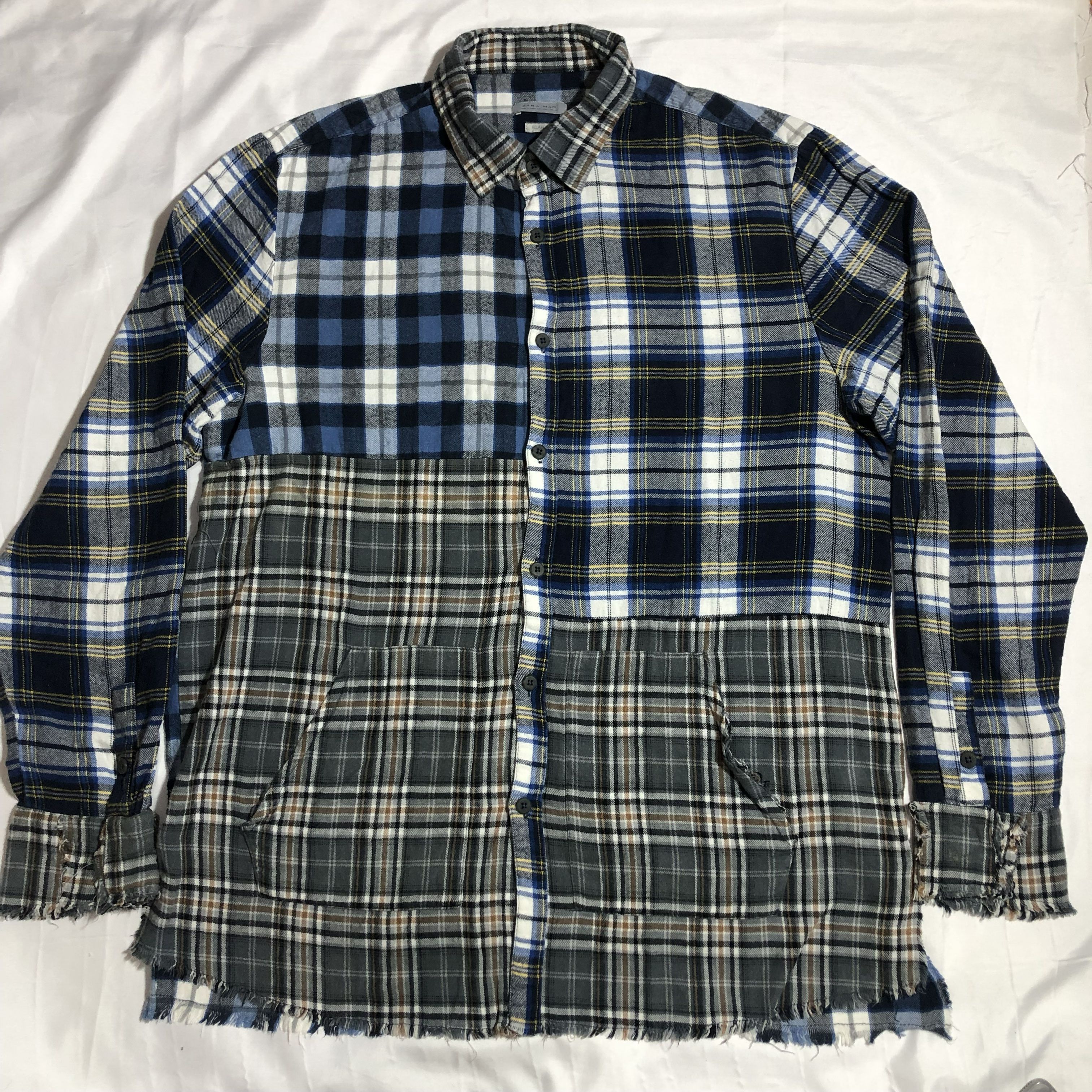 Zara Man Patchwork Flannel Shirt Size US L / EU 52-54 / 3 - 2 Thumbnail
