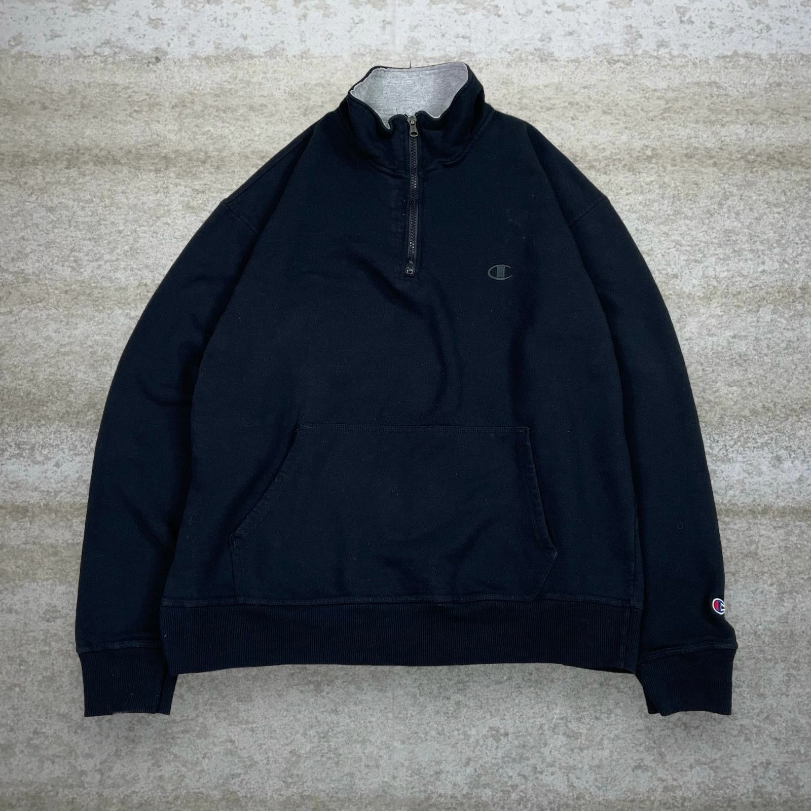 Champion Vintage Y2K Champion Quarter Zip Jacket Mens L Black Cotton Size US L / EU 52-54 / 3 - 1 Thumbnail
