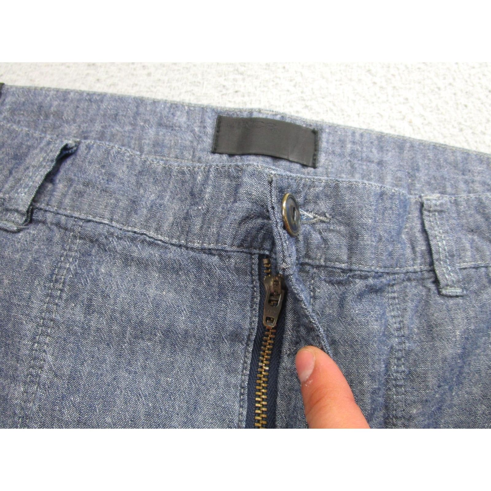 Vince Vince Pants Women 27 Blue Chambray Cotton Tapered Zip Fly Pockets Casual Chino Womens Size 27" / US 4 / IT 40 - 7 Thumbnail