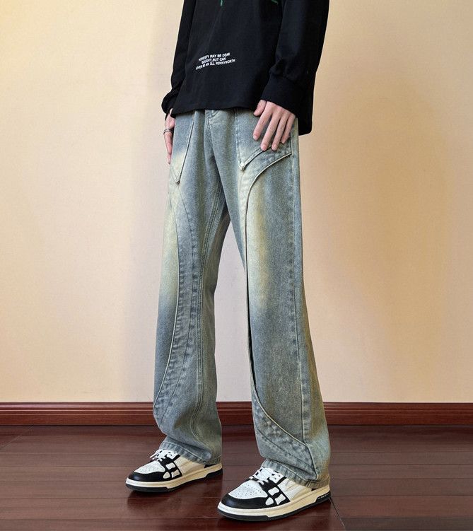 Japanese Brand Men's high street straight loose flared casual jeans Size US 32 / EU 48 - 2 Thumbnail