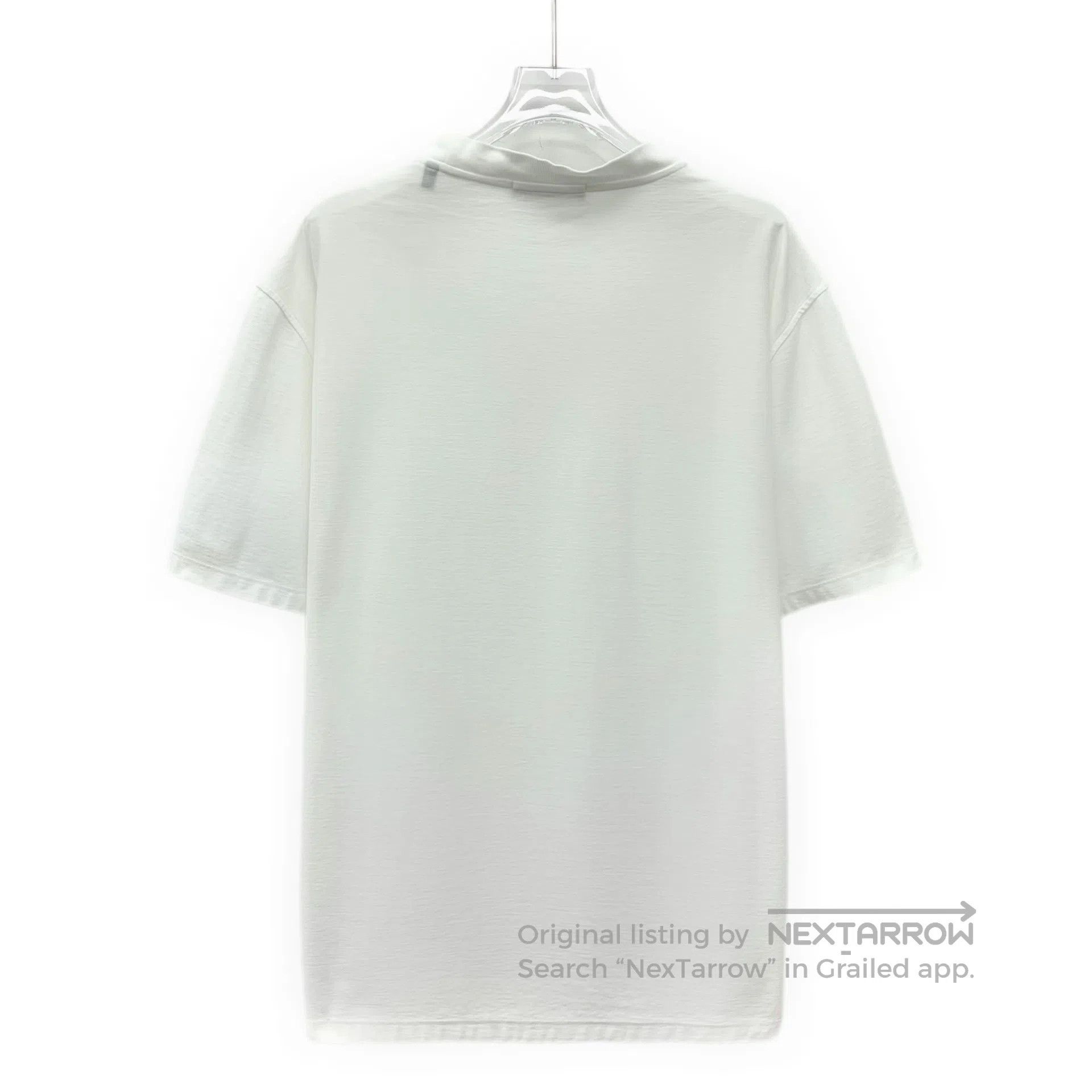 Ermenegildo Zegna Zegna White Jacquard Cotton Crewneck Short Sleeve T-Shirt| Size US XL / EU 56 / 4 - 2 Thumbnail