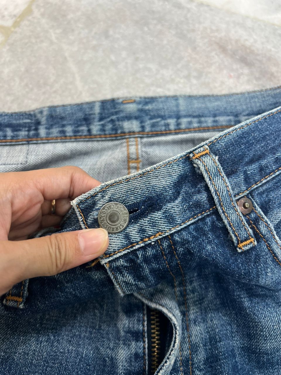 Levi's Vintage LVC Levis 502 Big E Distressed Size US 32 / EU 48 - 6 Thumbnail