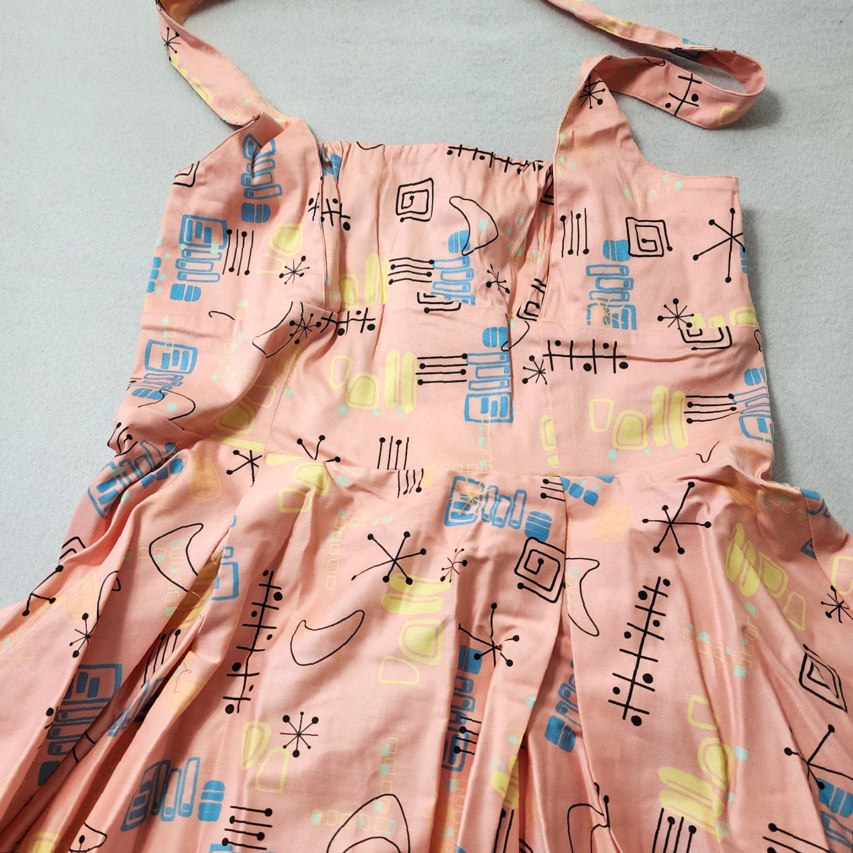 Atomic Pinup Couture Atomic Dress Fit & Flare 50s Retro Halter Rockabilly Vanity 2XL Pink Womens Dress Knee Length Size XXL / US 16-18 / IT 52-54 - 7 Thumbnail