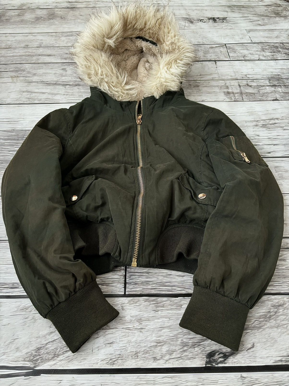 Cropped Avant Garde If Six Was Nine Style Puffer Jacket Fur