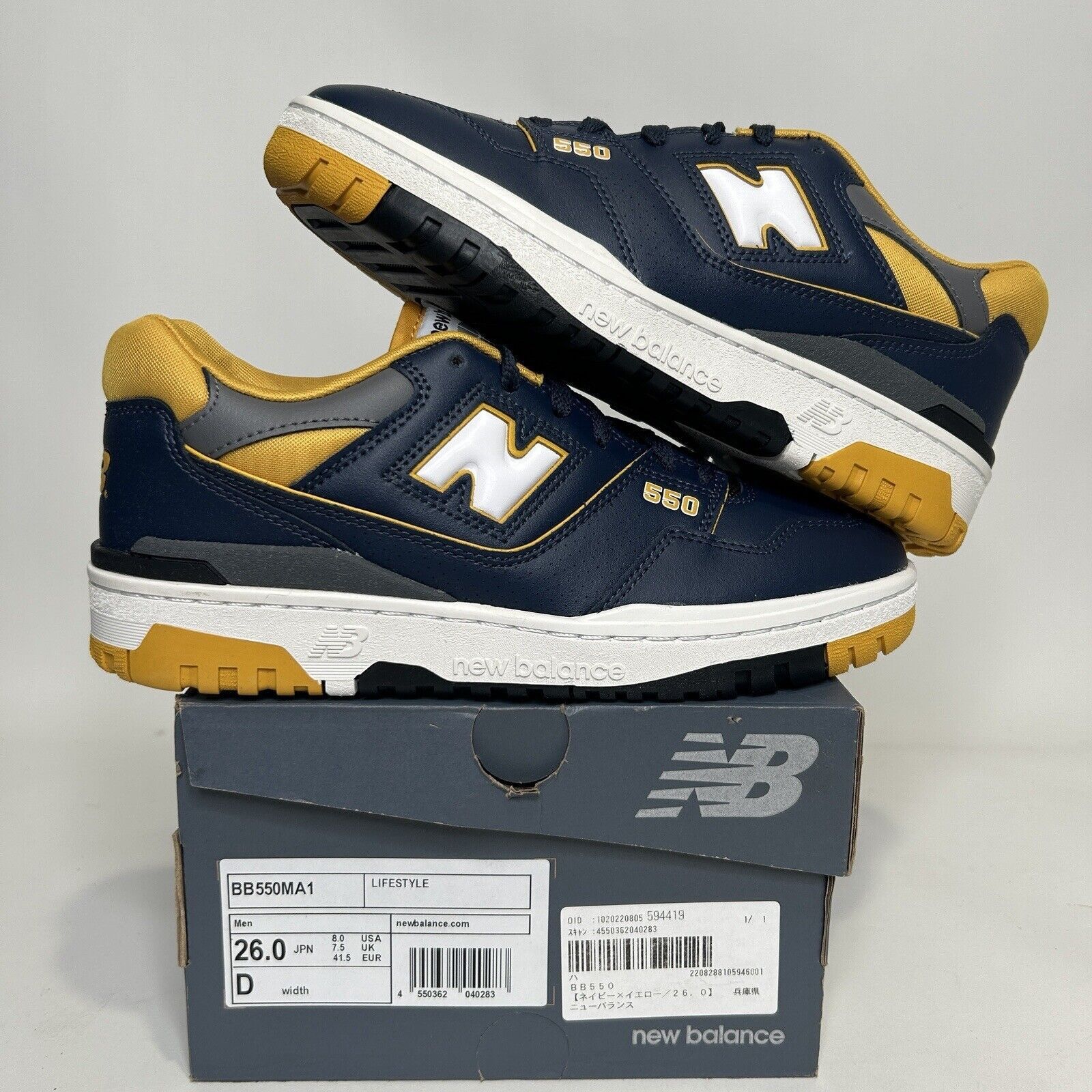New Balance New Balance 550 “Michigan/Navy Yellow” 2024 Size US 8 / EU 41 - 1 Thumbnail