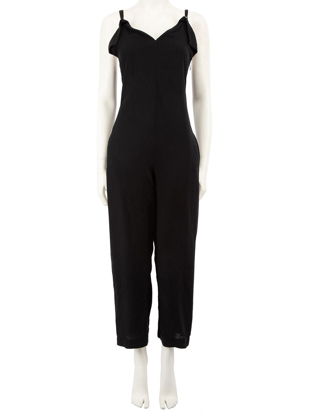 image of Yohji Yamamoto Michiko By Y's Black Lace Up Back Jumpsuit, Women's (Size 27)