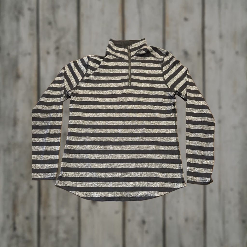 Lululemon Lululemon Shirt Mens Large Studio 1/4 Zip Classic Stripe Heathered Gray Black Size US L / EU 52-54 / 3 - 1 Thumbnail