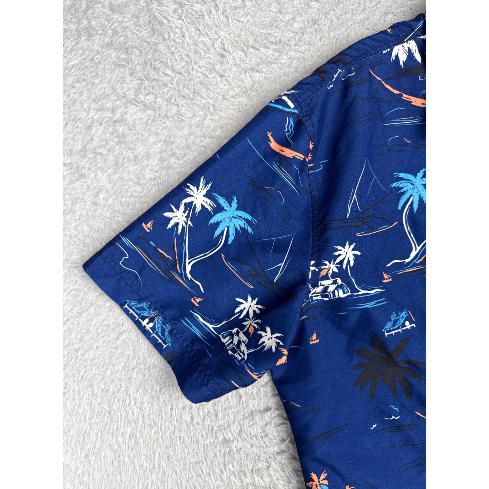 Sovereign Code Sovereign Code Shirt Men Medium Blue Button Up Hawaiian 100% Cotton Palm Hut Size US M / EU 48-50 / 2 - 3 Thumbnail