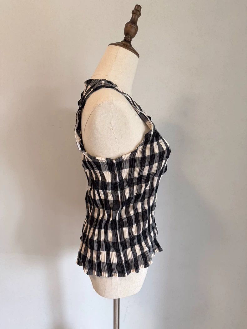Issey Miyake Issey Miyake Black and gray main line checkered vest Size L / US 10 / IT 46 - 6 Thumbnail