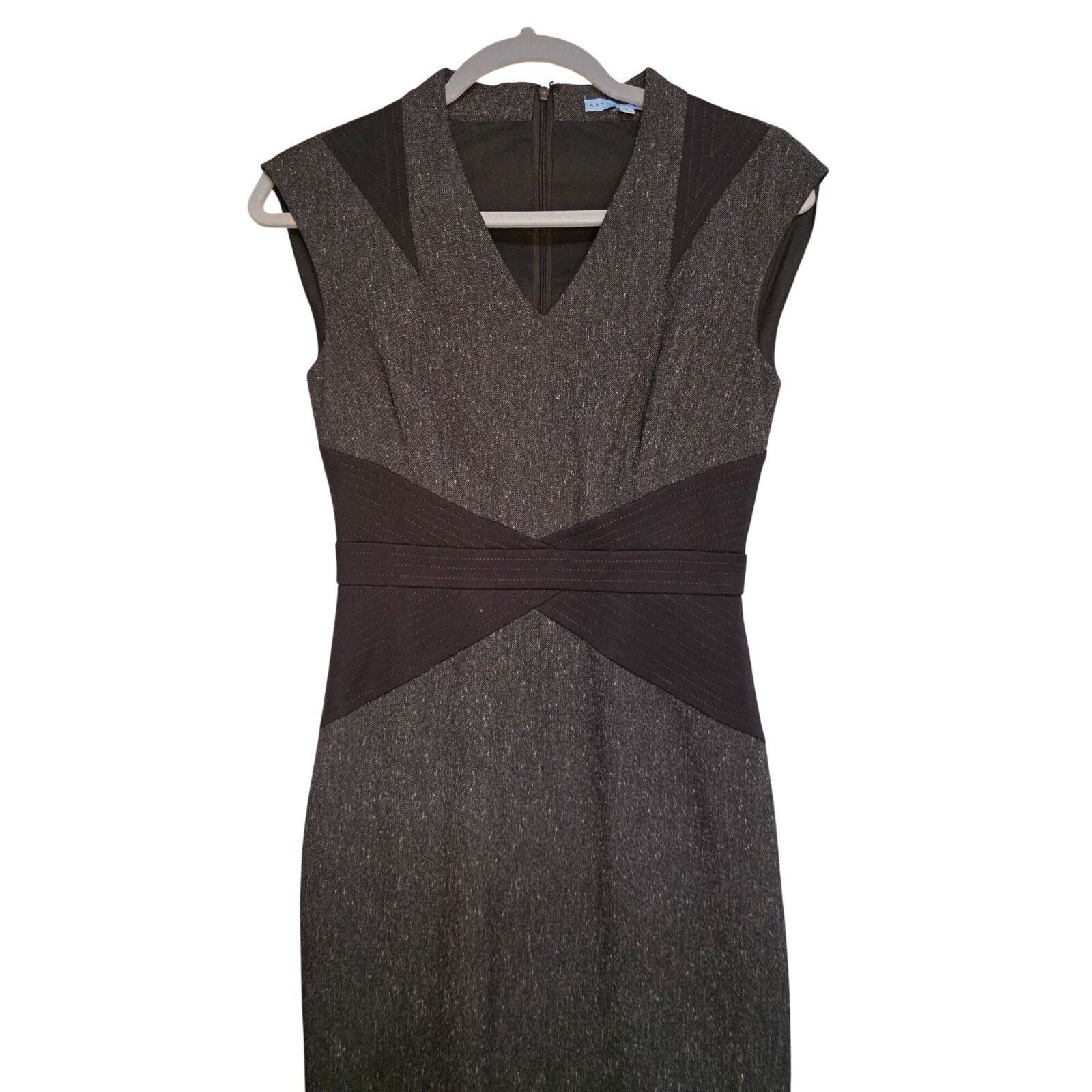 ANTONIO MIRO Antonio Melani Womens Metallic Gray & Black Dress size 2 Size XS / US 0-2 / IT 36-38 - 2 Thumbnail