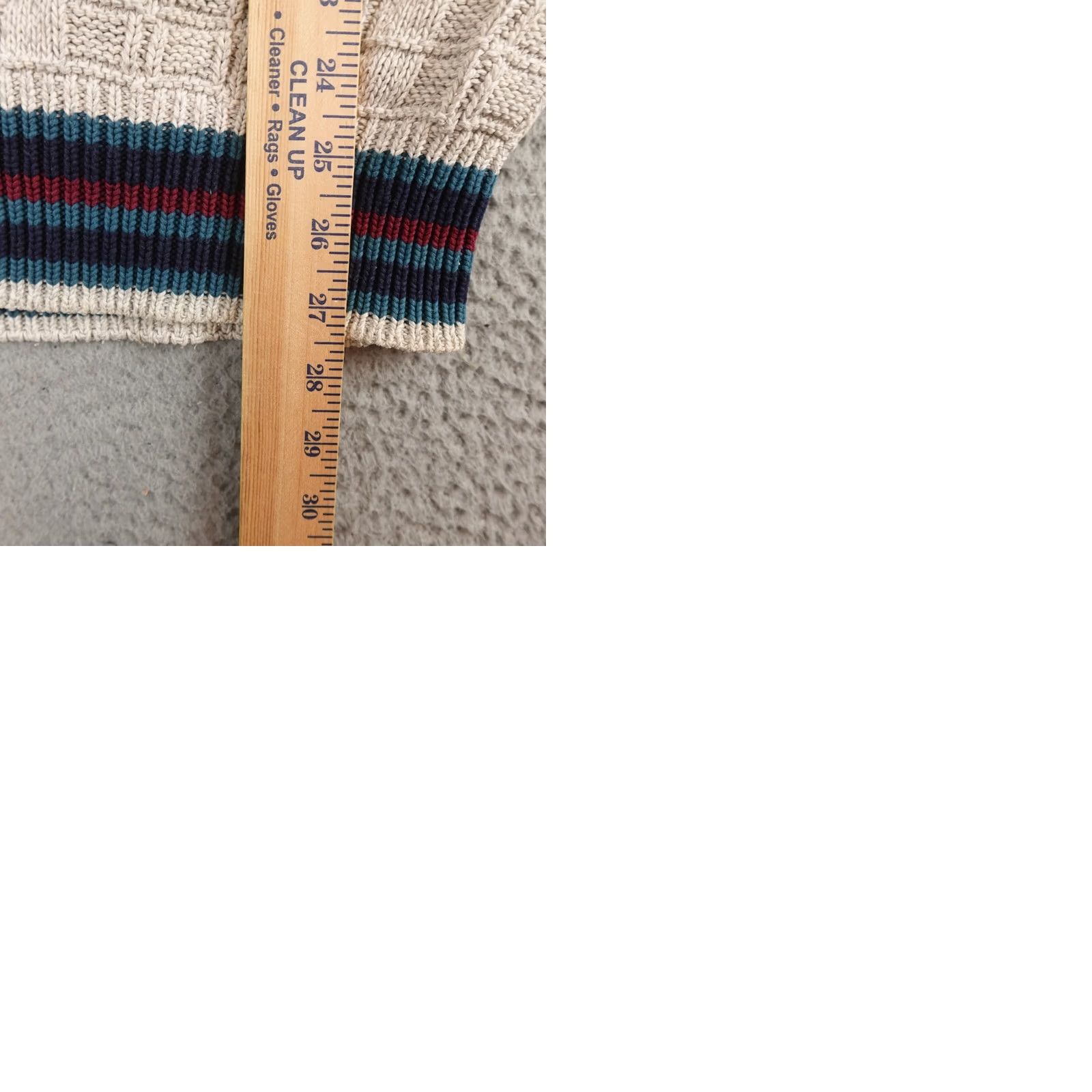 Van Heusen VINTAGE Van Heusen Sweater Mens XL Gray V-Neck Cable Knit Striped 90s Hipster Retro Size US XL / EU 56 / 4 - 10 Thumbnail