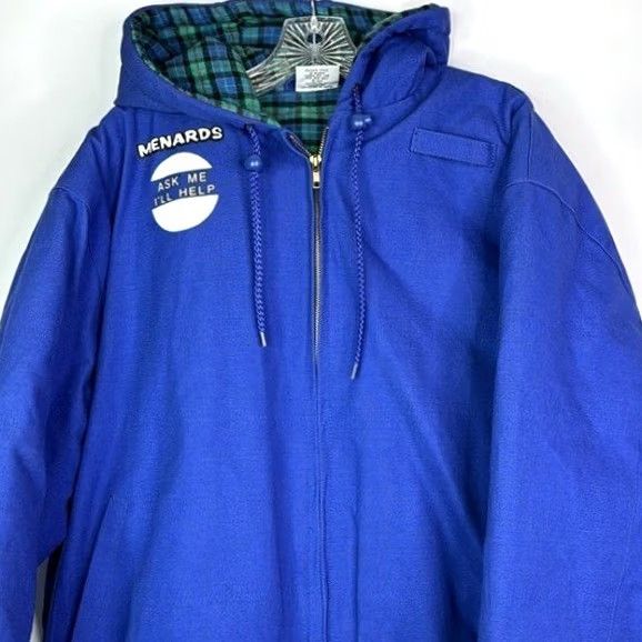 Vintage Menards Blue Insulated Hooded Jacket Large Size US L / EU 52-54 / 3 - 2 Thumbnail