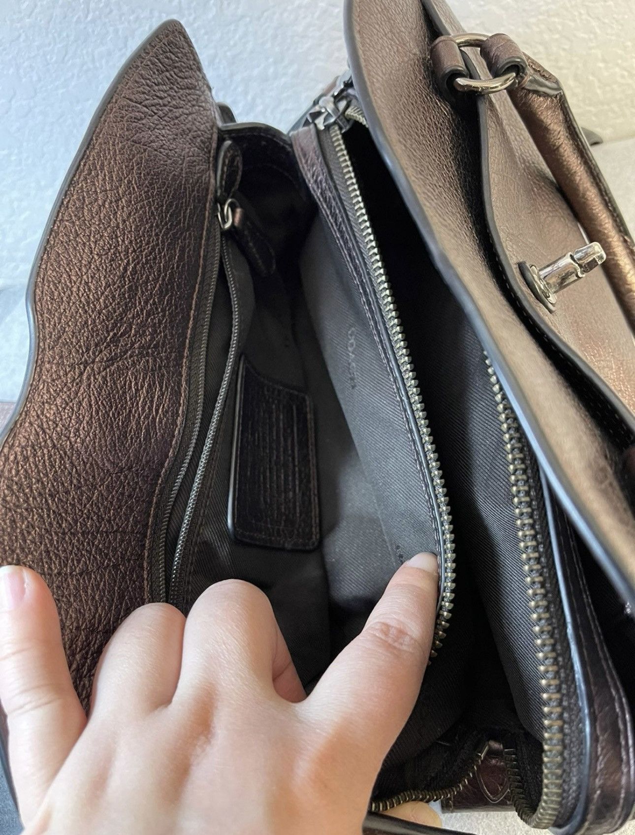 Coach Coach Mercer Satchel 24 Grai Leather Shoulder crossbody bag Size ONE SIZE - 9 Thumbnail