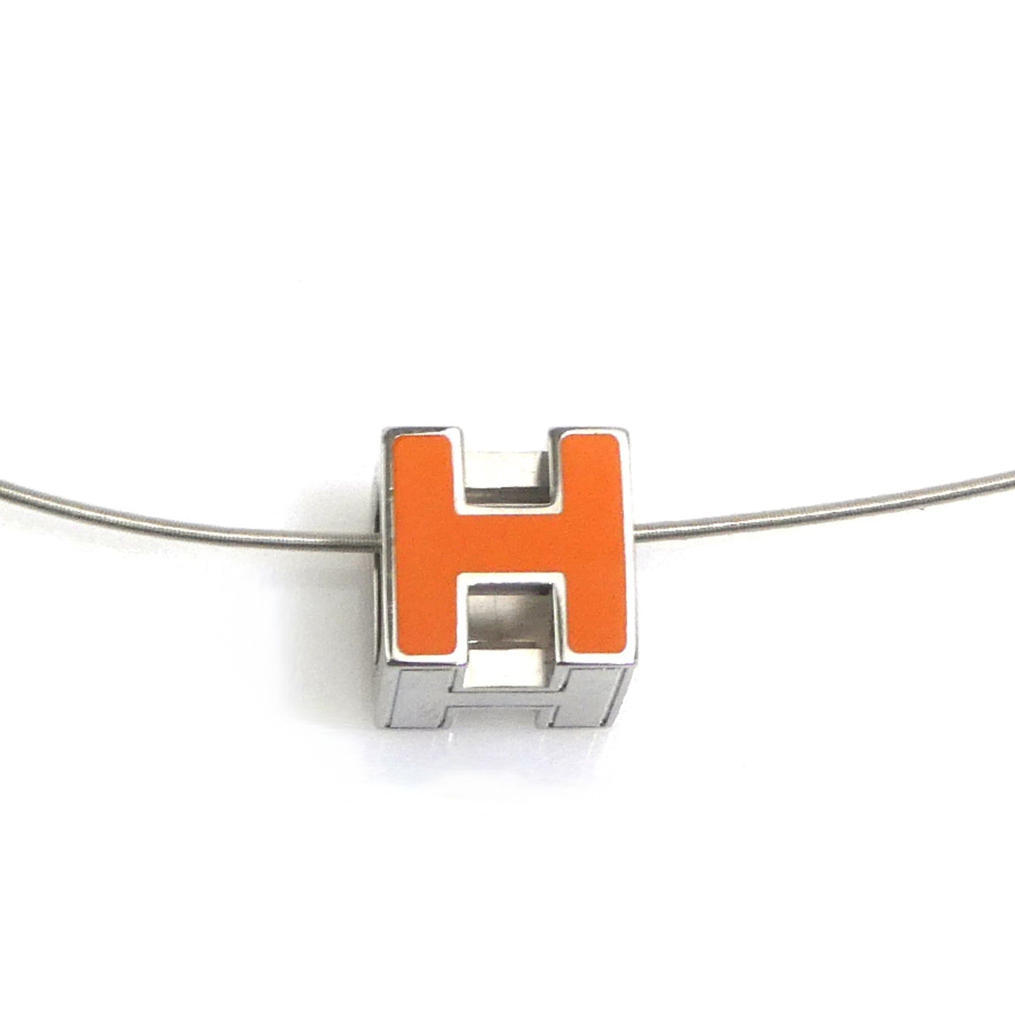 Hermes Hermes Necklace Cage d'H Metal Orange Silver Women's h32195a Size ONE SIZE - 1 Thumbnail