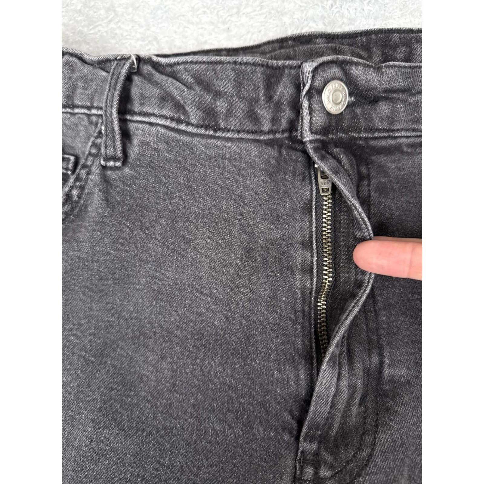 Vintage Wild Fable Jeans Womens 16 Black Gray Wash Straight Leg Stretch Denim 5 Pocket Size 38" / US 16 / IT 52 - 5 Thumbnail