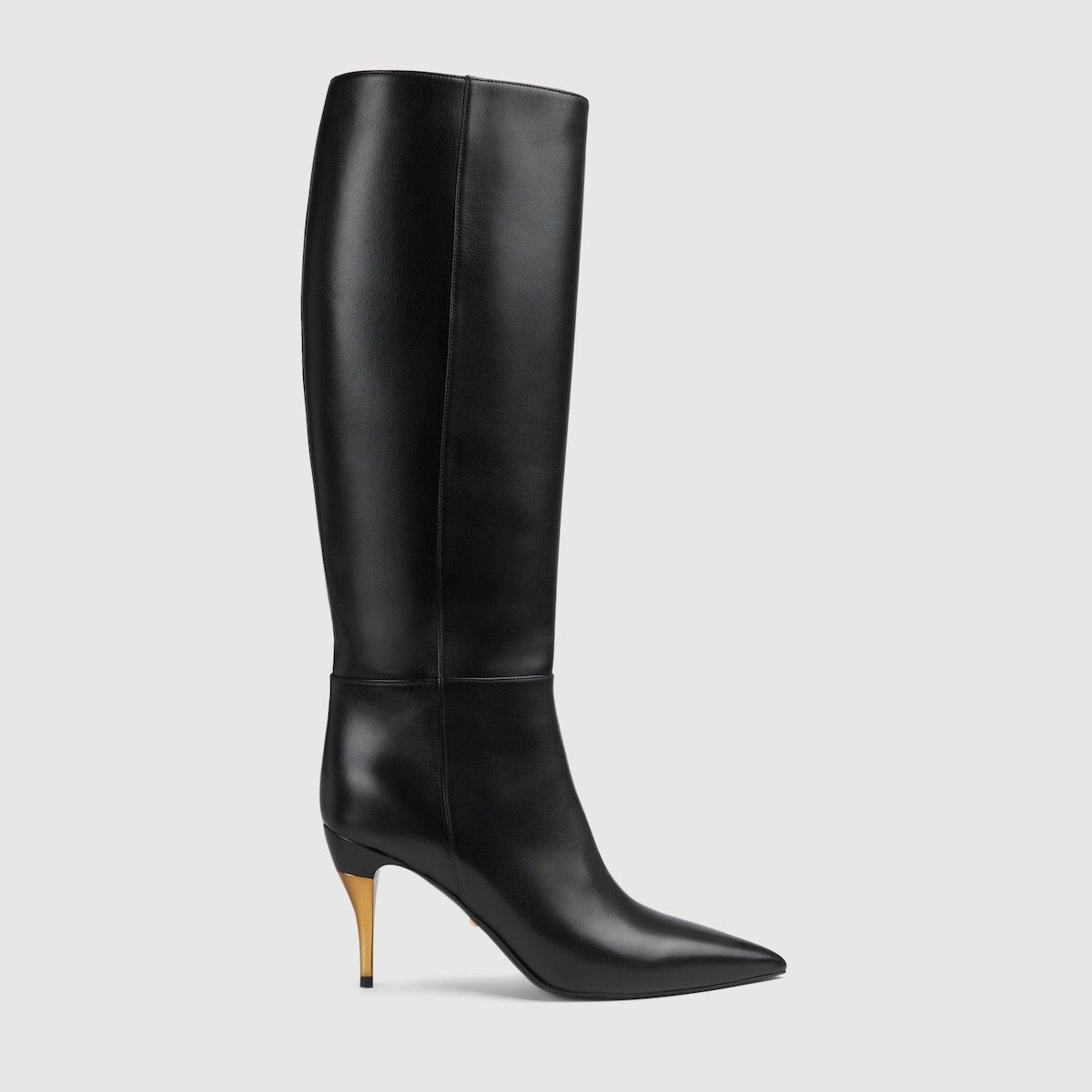 Gucci Metal Heel Leather Knee Boots SIZE 39