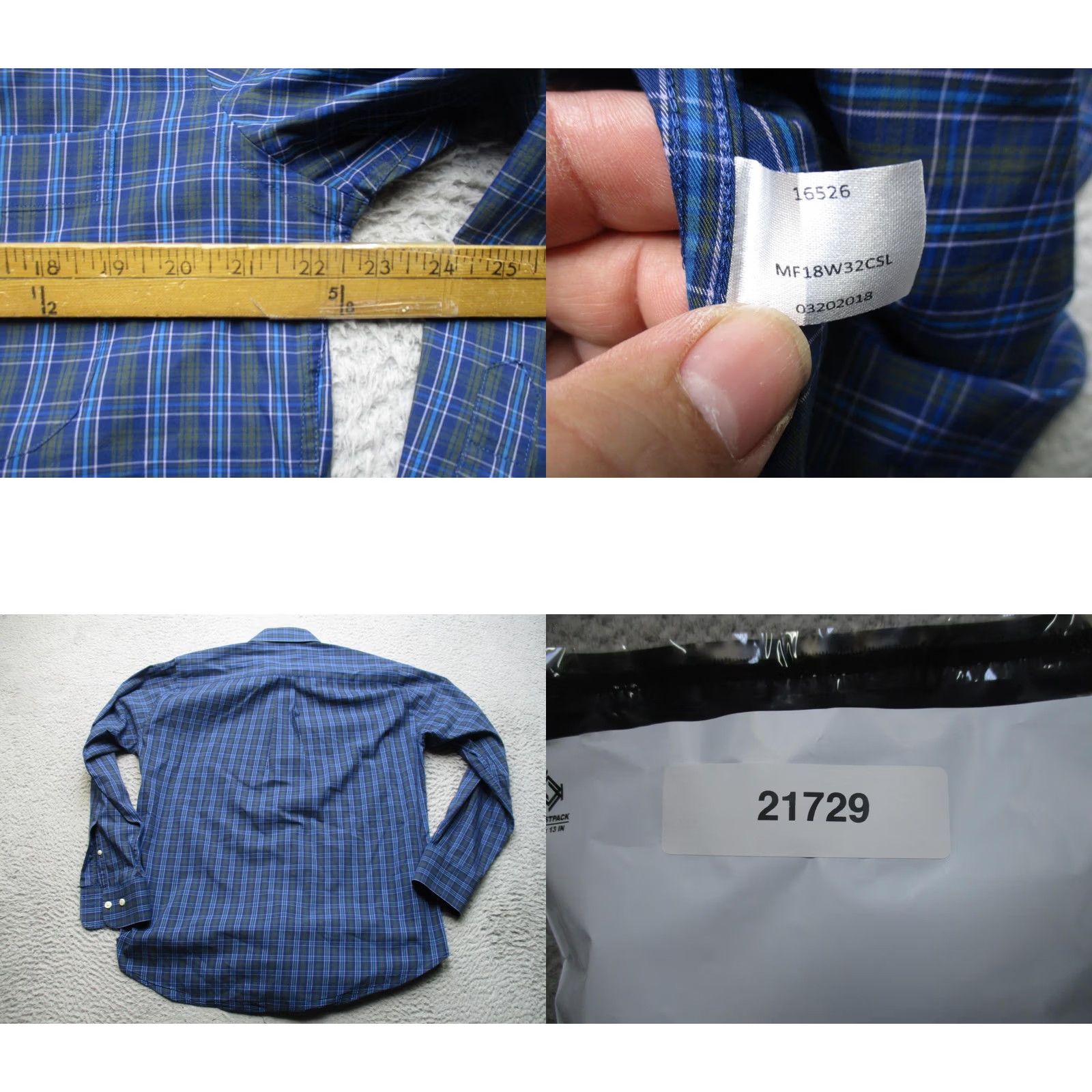 Peter Millar Peter Millar Shirt Mens Medium Blue Plaid Long Sleeve Stretch Button Up Casual Size US M / EU 48-50 / 2 - 8 Thumbnail
