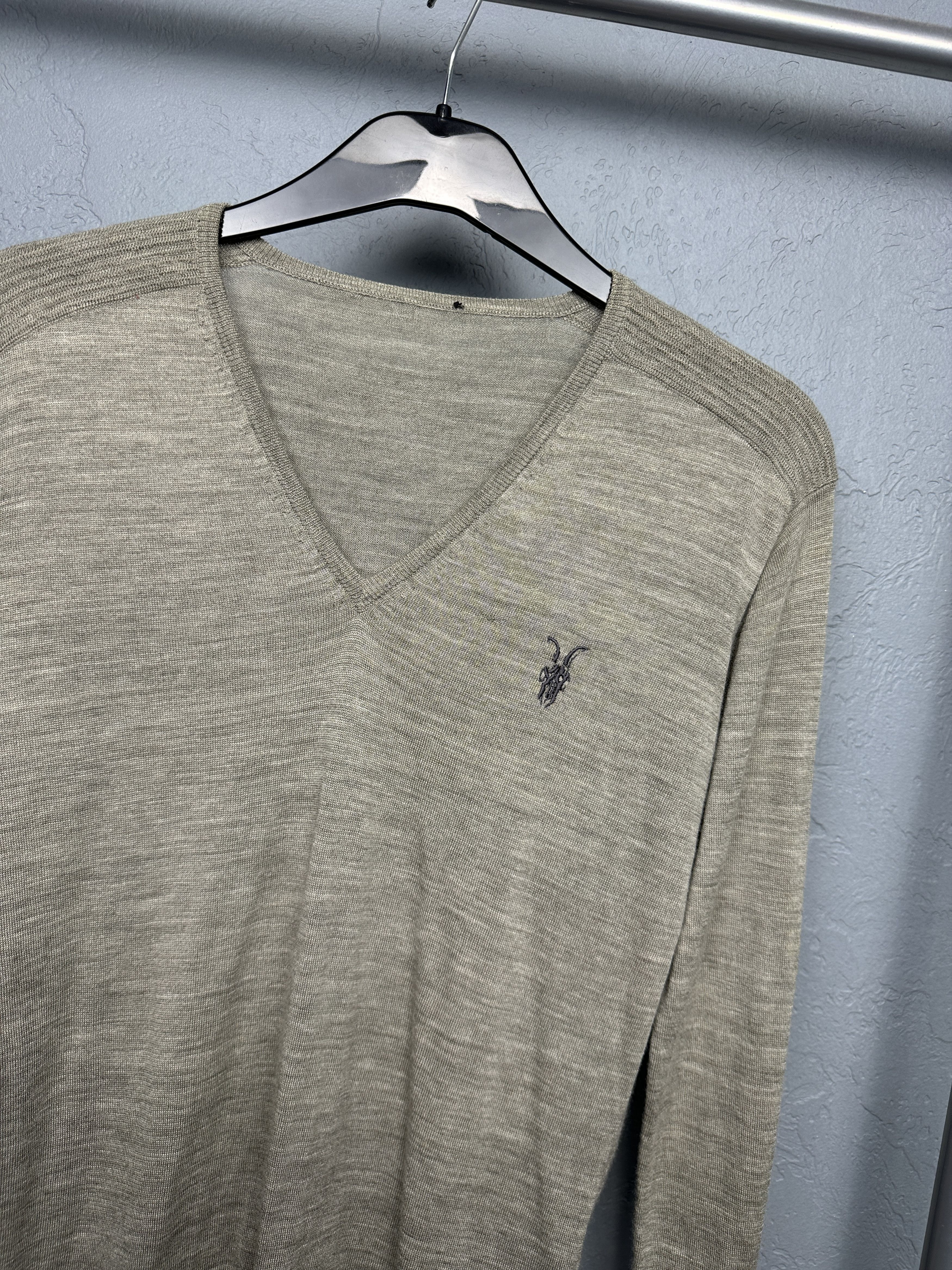 Allsaints AllSaints Mens Shadow Merino Wool V-Neck Sweater Size US S / EU 44-46 / 1 - 2 Thumbnail