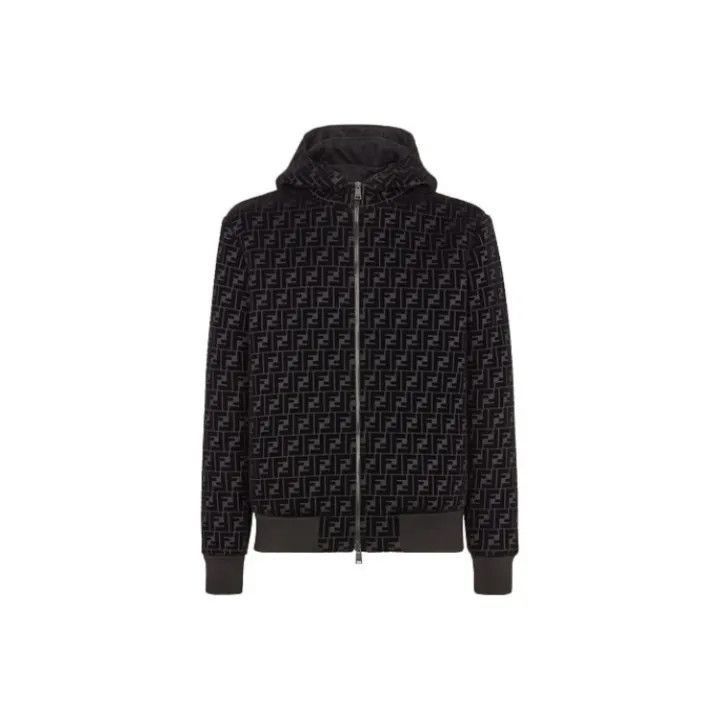 Fendi Fendi SS21 Logo Print Black Sports Jacket -2507 Size US L / EU 52-54 / 3 - 1 Thumbnail