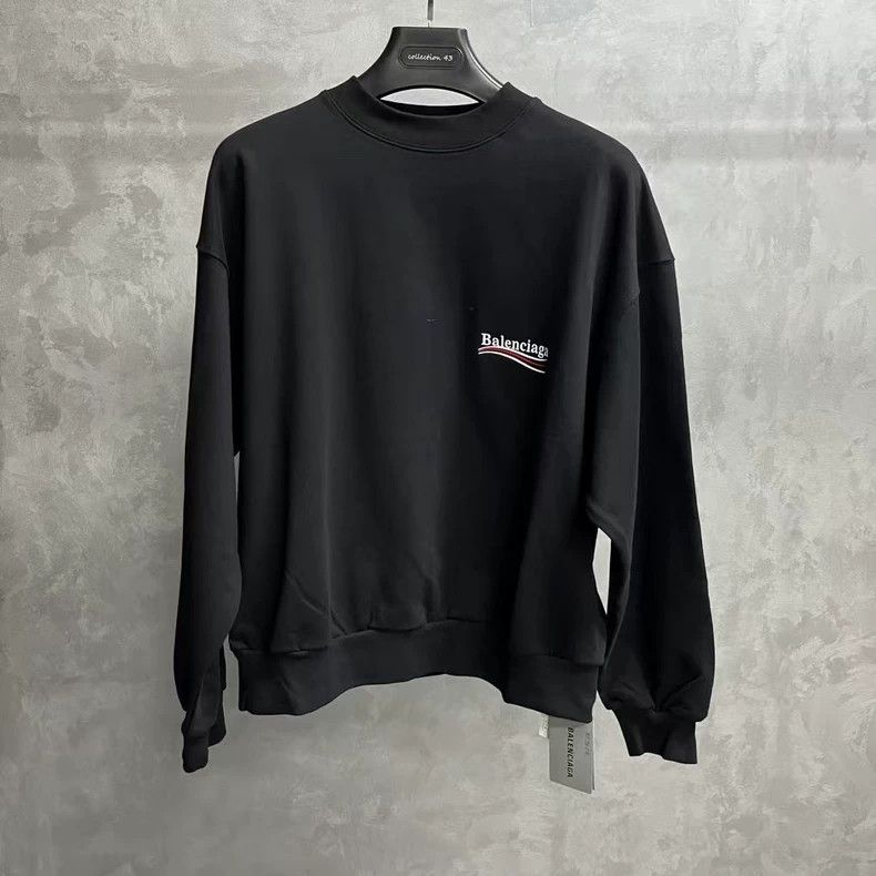 Balenciaga Balenciaga Black logo embroidered crewneck pullover long sl Size US XS / EU 42 / 0 - 1 Thumbnail