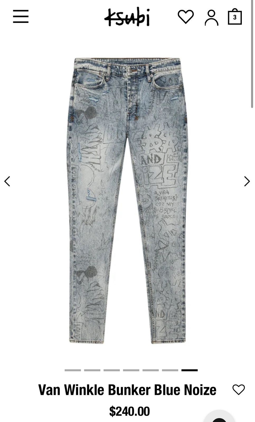Ksubi Van Winkle Bunker Blue Noize Size US 32 / EU 48 - 18 Thumbnail