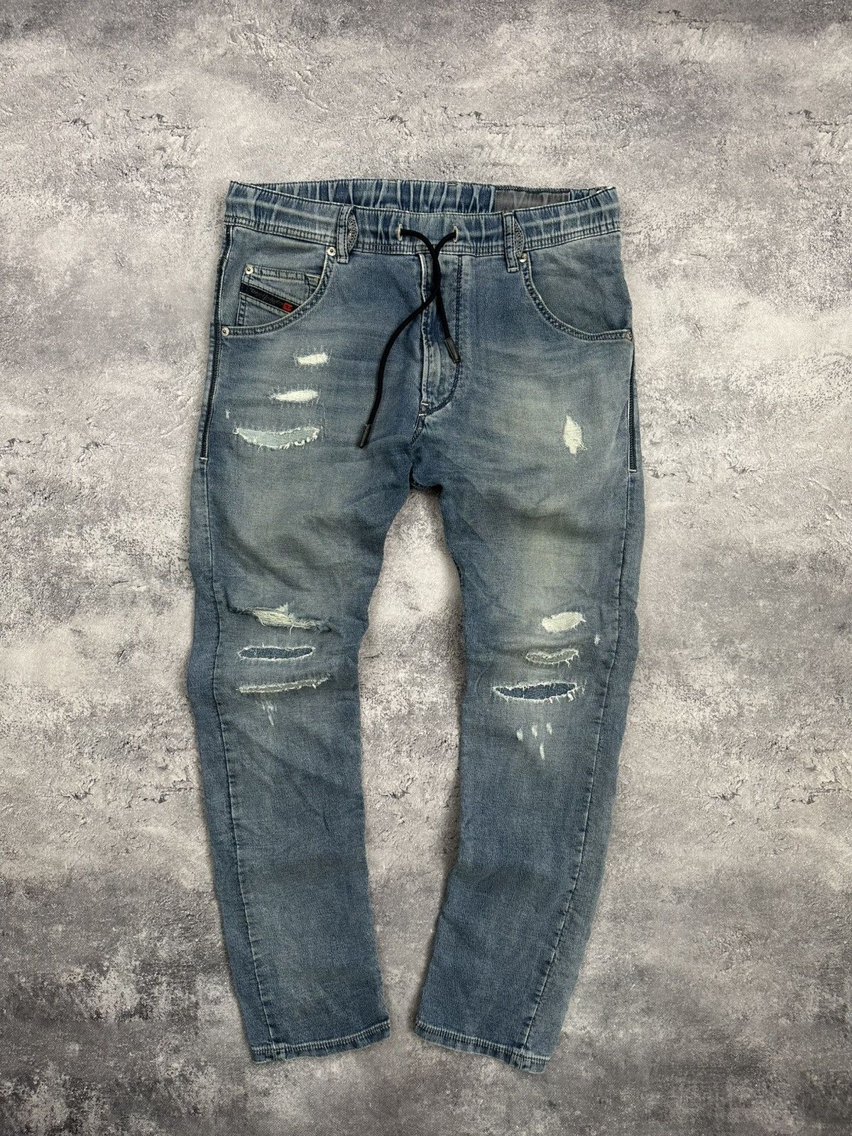 Diesel Vintage Y2K Diesel Distressed Blue Faded Krooley Joggjeans Size US 28 / EU 44 - 2 Thumbnail