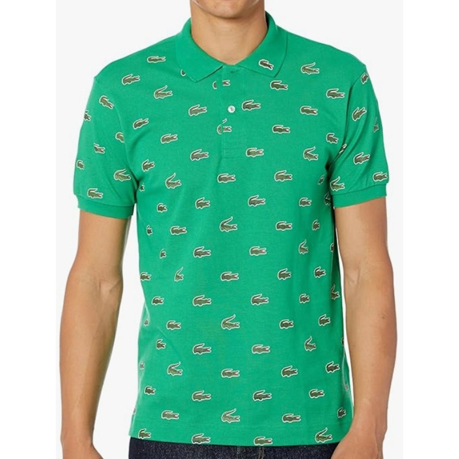 Lacoste Men's Short Sleeve Allover Croc Polo Shirt L