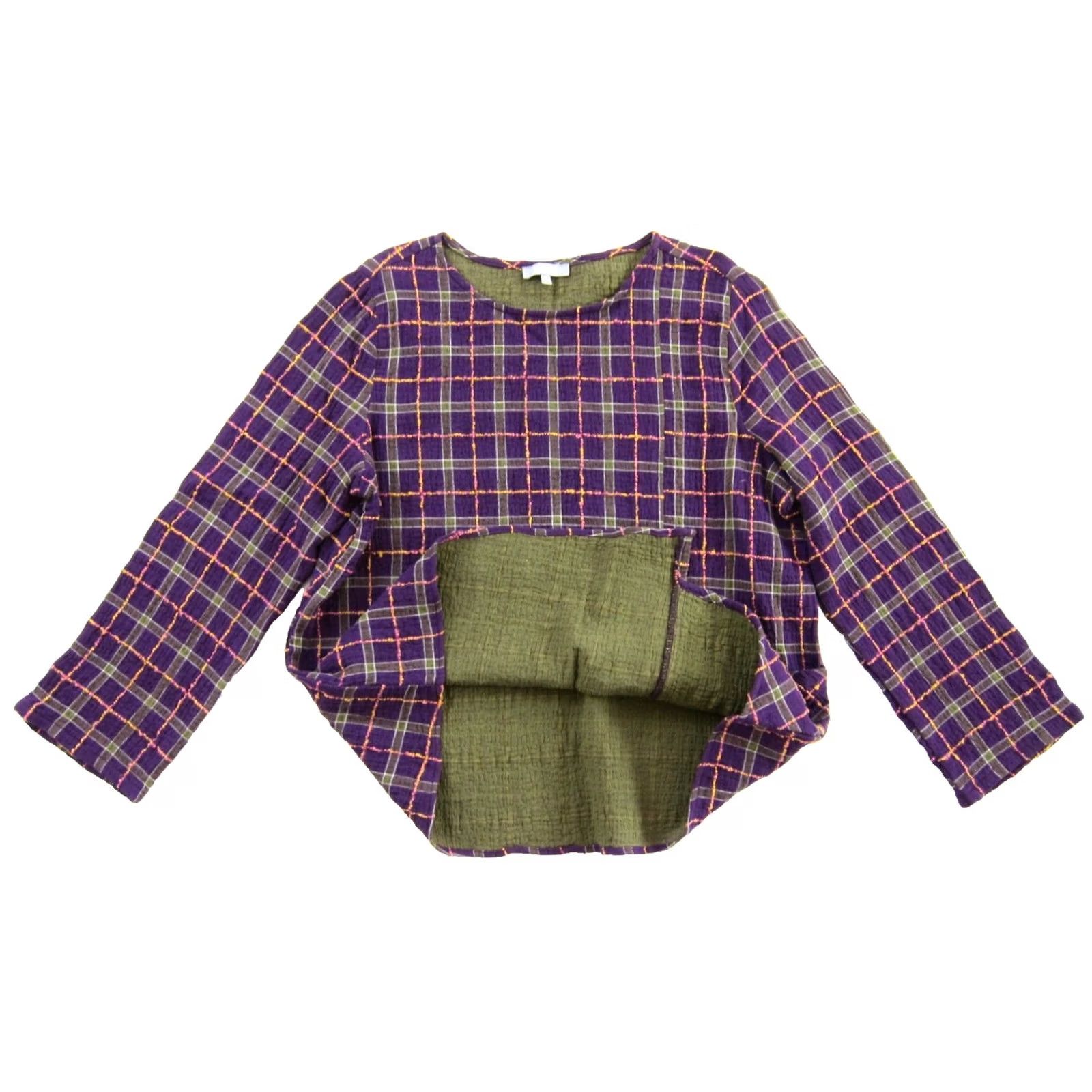 Habitat Habitat Blouse Plaid Pocket Long sleeve Round Neck Small Womens Shirt Size S / US 4 / IT 40 - 4 Thumbnail