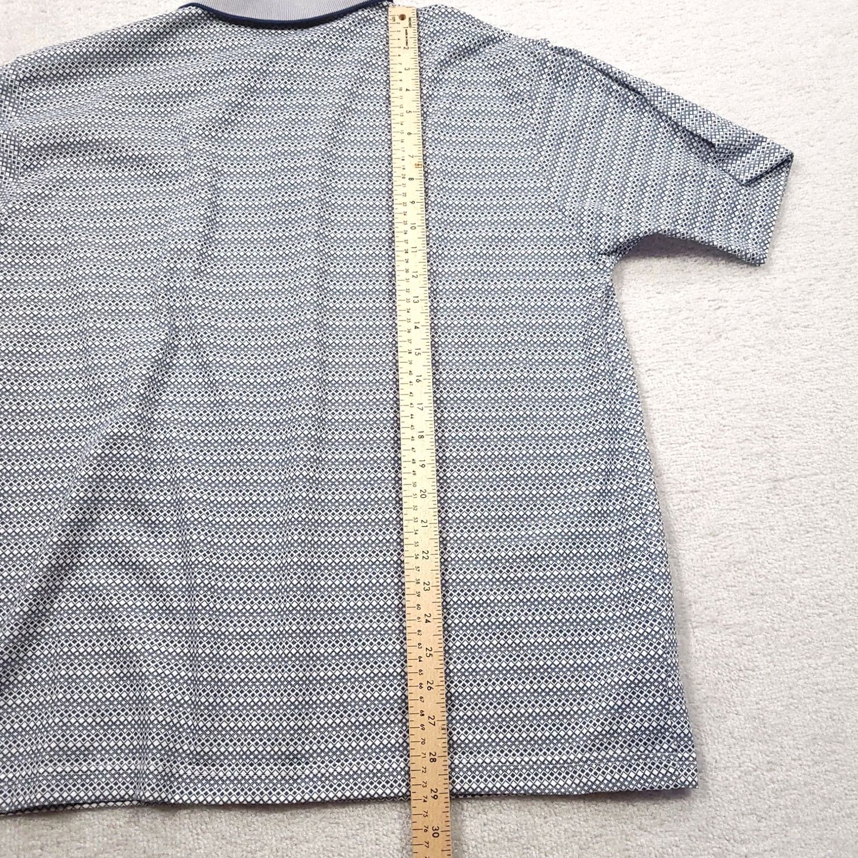 Vintage Puritan Polo Shirt Mens Size Large Diamond Print Blue Size US L / EU 52-54 / 3 - 3 Thumbnail