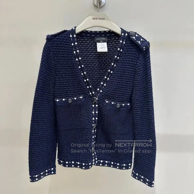 Chanel Chanel Navy Long Sleeve Cotton Sweater . Size XS / US 0-2 / IT 36-38 - 1 Thumbnail