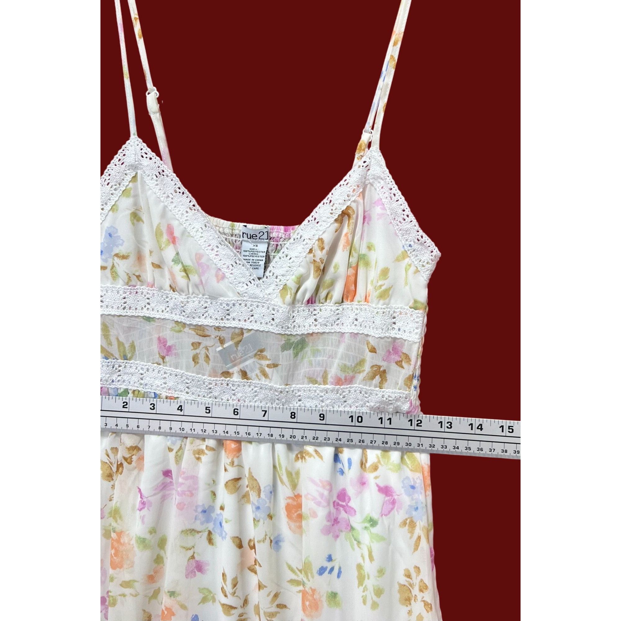 rue21 Rue 21 - Women's Summer Sleeveless High Low Hem Ruffle Flora Size XS / US 0-2 / IT 36-38 - 4 Thumbnail