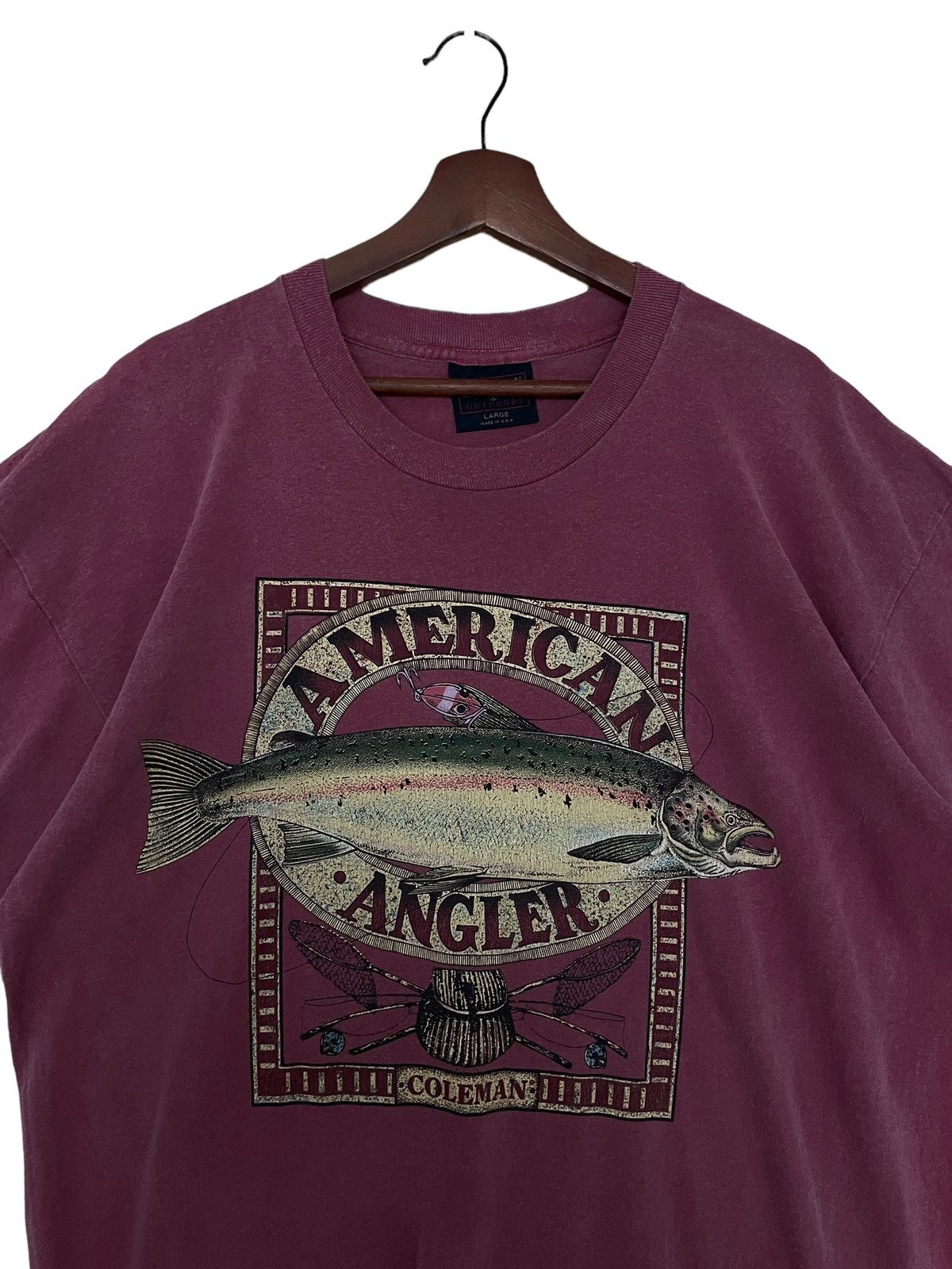 Coleman × Vintage Vintage Brand American Angler Made in Usa T-shirt 1990s Size US L / EU 52-54 / 3 - 4 Thumbnail