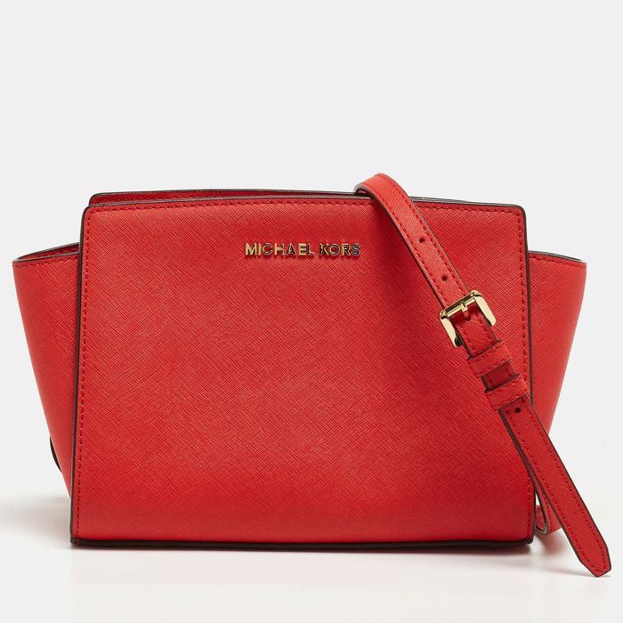 Michael Kors MICHAEL MICHAEL KORS Red Leather Small Selma Crossbody Bag Grailed