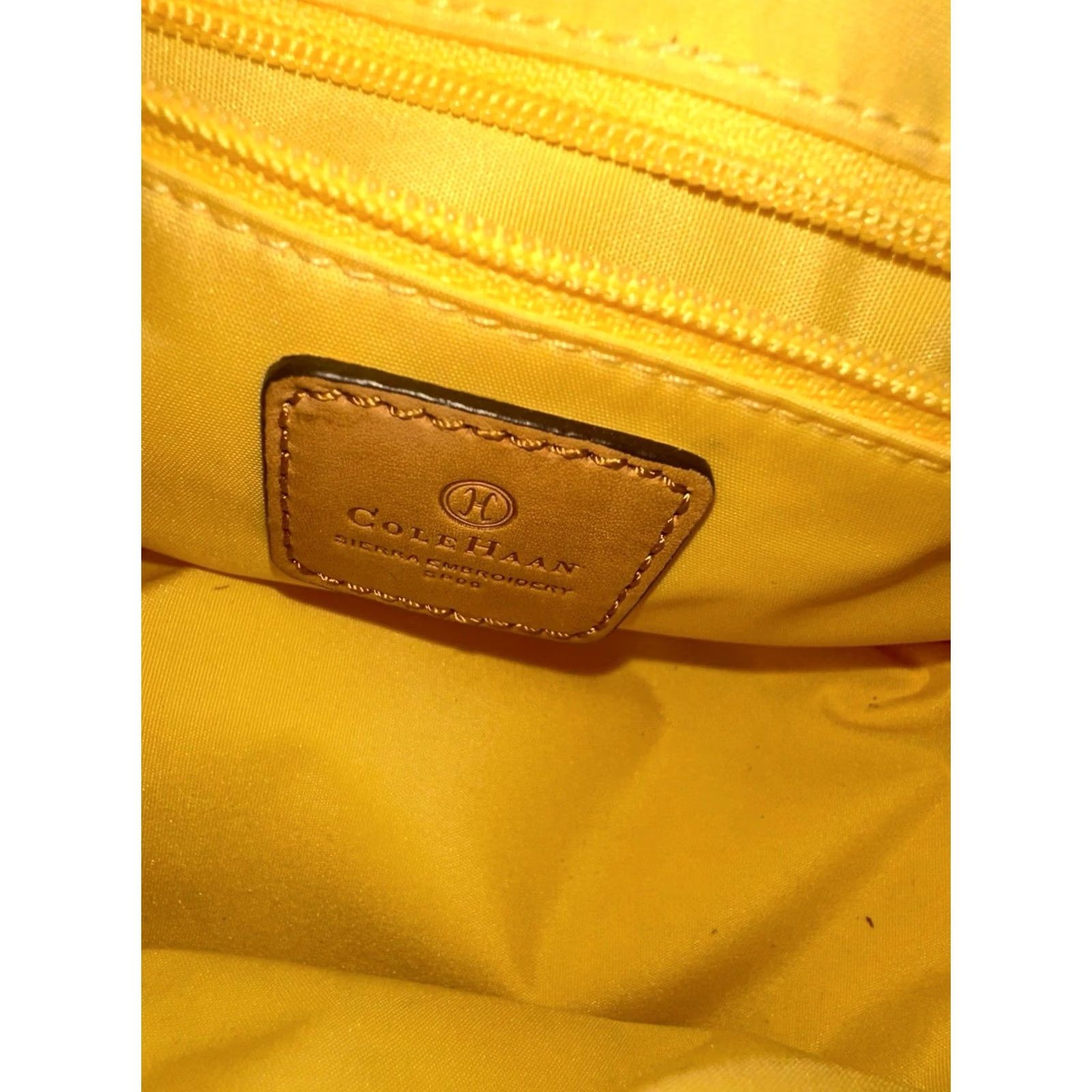 Cole Haan COLE HAAN Hand Bag Small Crescent Ivory Natural Canvas Embroidery Floral/Geometric Shoulder Strap Casual Women Size ONE SIZE - 8 Thumbnail
